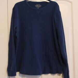 Sonoma Life+Style Long Sleeve Thermal Knit Crew Size XL Blue 100% Cotton
